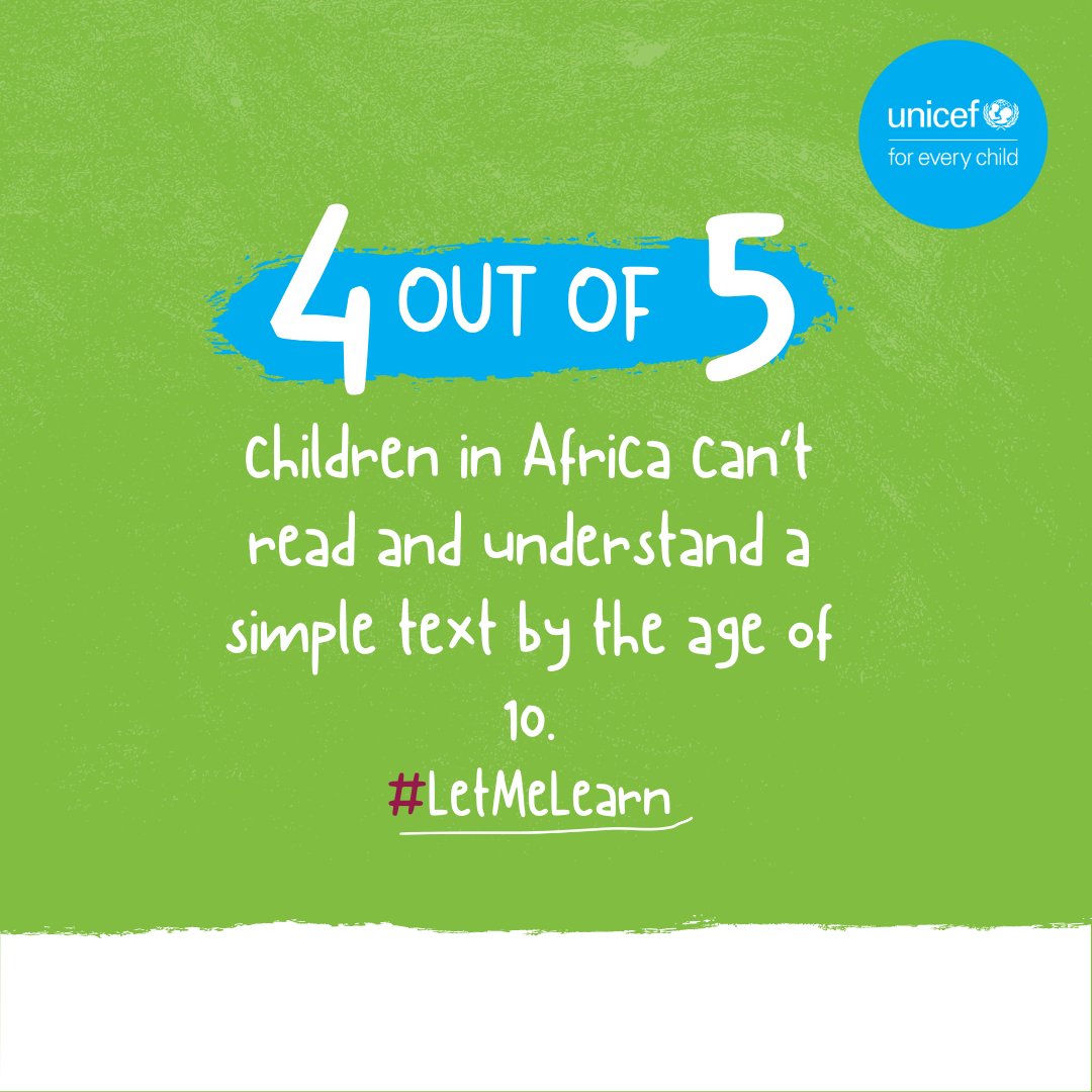 This is not just a statistic - it must inspire action.

We can ensure a brighter future for Africa, by prioritizing foundational skills in reading and math.

From learning to read to reading to learn, it’s time to invest in early education. #FLEX2024