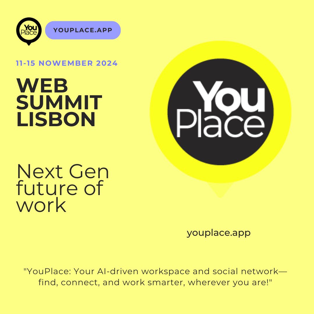 hilal_baktas's tweet photo. Hey! @youplaceapp at @WebSummit in Lisbon https://t.co/qd2DwU9QjX