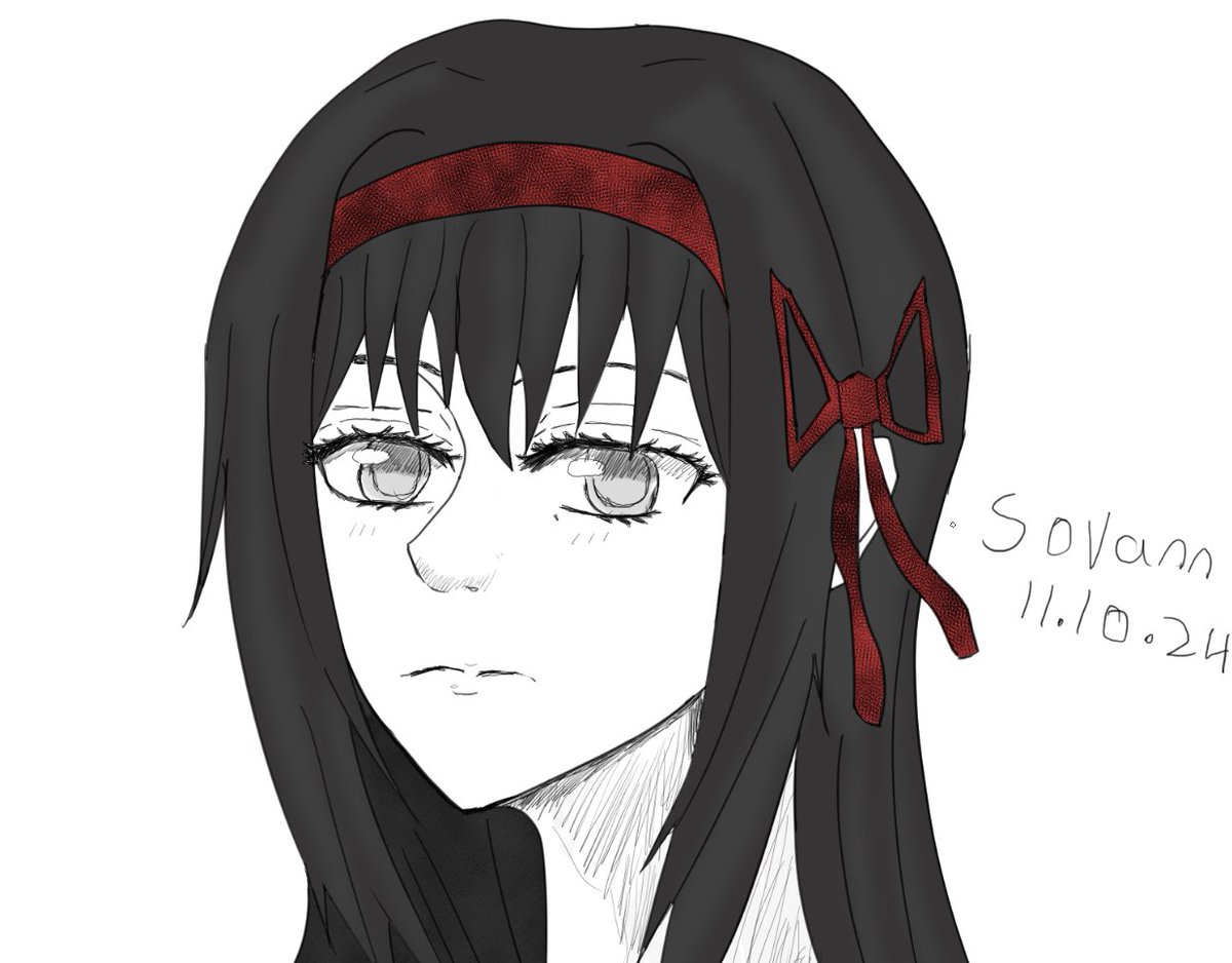 SovannMMV's tweet photo. Drawing again and this one turned out decent so i am posting it! (Homura Akemi in my style) https://t.co/0qpwyDmVSS
