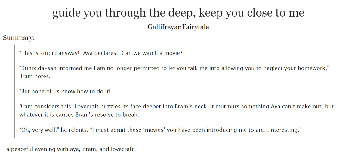 zukkaoru's tweet photo. for @bsd_rpw_2024 day 6: domestic fluff
- bramcraft & aya
- 2.1k words
- post-canon au
https://t.co/bB9eoZ00X8
#bsdrpw2024 #bsd #bsdtwt #bsdbram #bsdaya #bsdlovecraft #bungoustraydogs https://t.co/3zjiEhSSt8