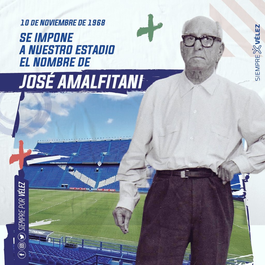 La asamblea extraordinaria de socios del 10 de noviembre de 1968 fue unánime: imponer el nombre de Jose Amalfitani a nuestro estadio, como homenaje y agradecimiento a un dirigente que dejo la vida por el Club y trascendio como ejemplo para todos los equipos del país.