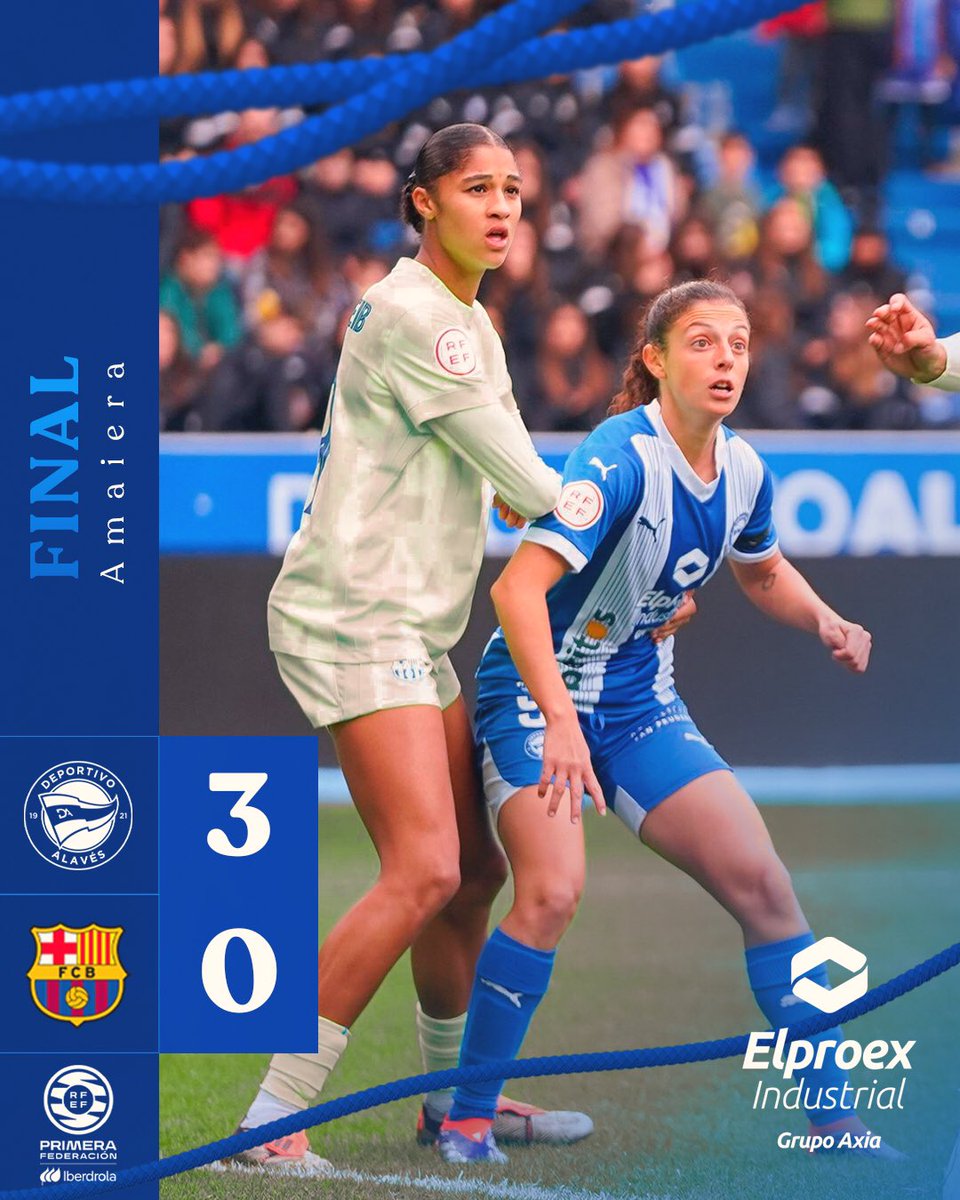 🔚 | ¡FINAAAAAAL!

✌️ ¡Victoria inolvidable en Mendi! ✌️

🟦 #Gloriosas 3️⃣
[I. Altamira 35', Manoly 47' y Carrillo 88'] 

🟨 <a href="/FCBFemeni/">FC Barcelona Femení</a> B 0️⃣

#GloriosasAstea
#AlavésBarçaB | #GoazenGloriosas ⚪️🔵
