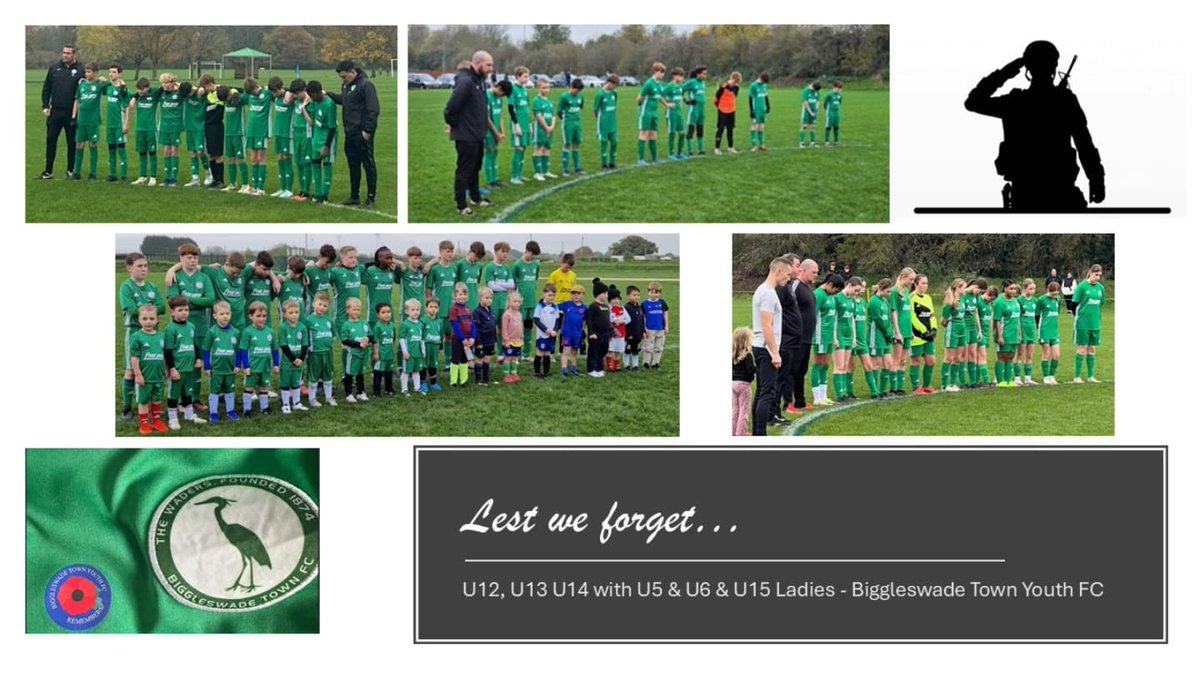 Biggleswade Town Youth Squads remember and honour today

Lest we forget 

<a href="/Biggleswade1874/">Biggleswade Town FC</a>