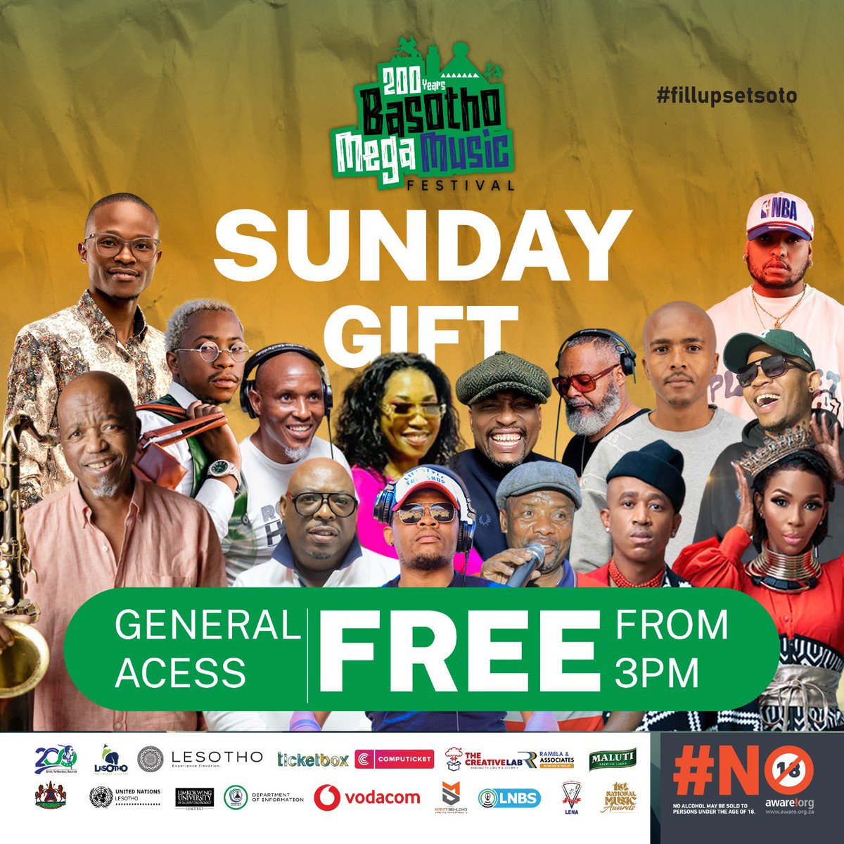 A GIFT FROM THE BMMF TEAM TO YOU , FREE ACCESS FROM 3PM , SEE YOU THERE 🔥

#bmmf2024 #200yearsofbasotho #FillUpSetsoto #MegaFest