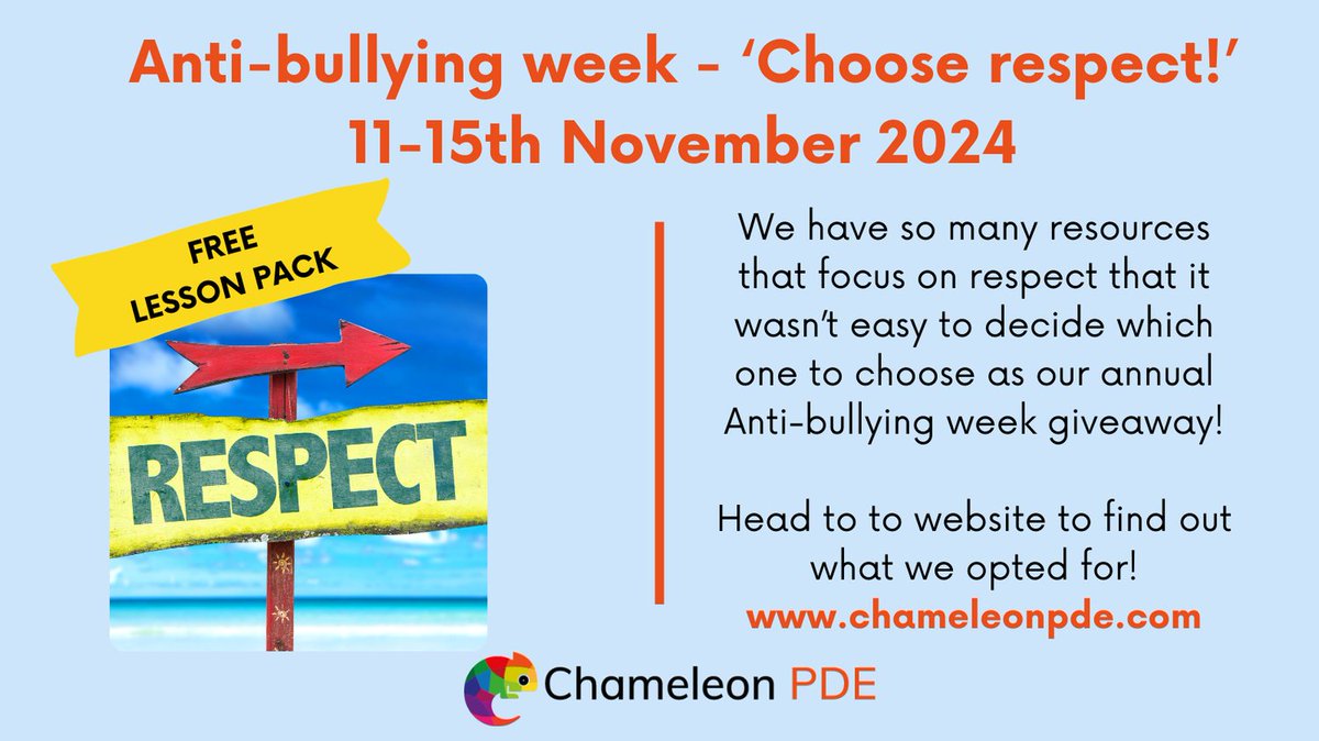 Chameleon PDE (@chameleonpde) on Twitter photo This pack focuses on verbal bullying and banter.
chameleonpde.com/resources/down…
<a href="/pshesolutions/">John Rees FCCT</a> @ HeadteacherChat  <a href="/teachrights/">Hannah Holder</a> @MissL_Amos <a href="/RenEdHWB/">Renfrewshire Health and Wellbeing Education Team</a> @|Lpool_PSHE_P4C @MavisCruet76 <a href="/MrHoltCit/">Mr. Holt</a> @MissHall_Bio <a href="/MissCanning2012/">Miss Canning</a> <a href="/HHKSDarwin/">HarrowHK Darwin</a> <a href="/TeamPSHE_UK/">Team PSHE UK</a> This pack focuses on verbal bullying and banter.
chameleonpde.com/resources/down…
<a href="/pshesolutions/">John Rees FCCT</a> @ HeadteacherChat  <a href="/teachrights/">Hannah Holder</a> @MissL_Amos <a href="/RenEdHWB/">Renfrewshire Health and Wellbeing Education Team</a> @|Lpool_PSHE_P4C @MavisCruet76 <a href="/MrHoltCit/">Mr. Holt</a> @MissHall_Bio <a href="/MissCanning2012/">Miss Canning</a> <a href="/HHKSDarwin/">HarrowHK Darwin</a> <a href="/TeamPSHE_UK/">Team PSHE UK</a>