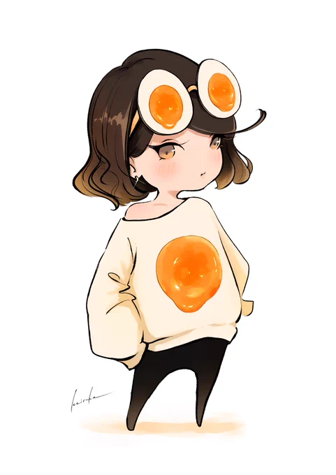 味玉ガール(デフォルメVer.)#イラスト 