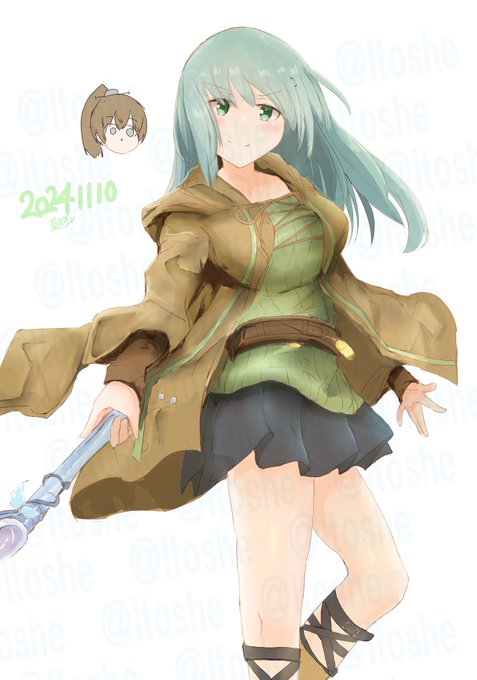 ご依頼より。
「清冽の水霊使いエリア(遊戯王OCG)」衣装の鈴谷(艦これ)です。 