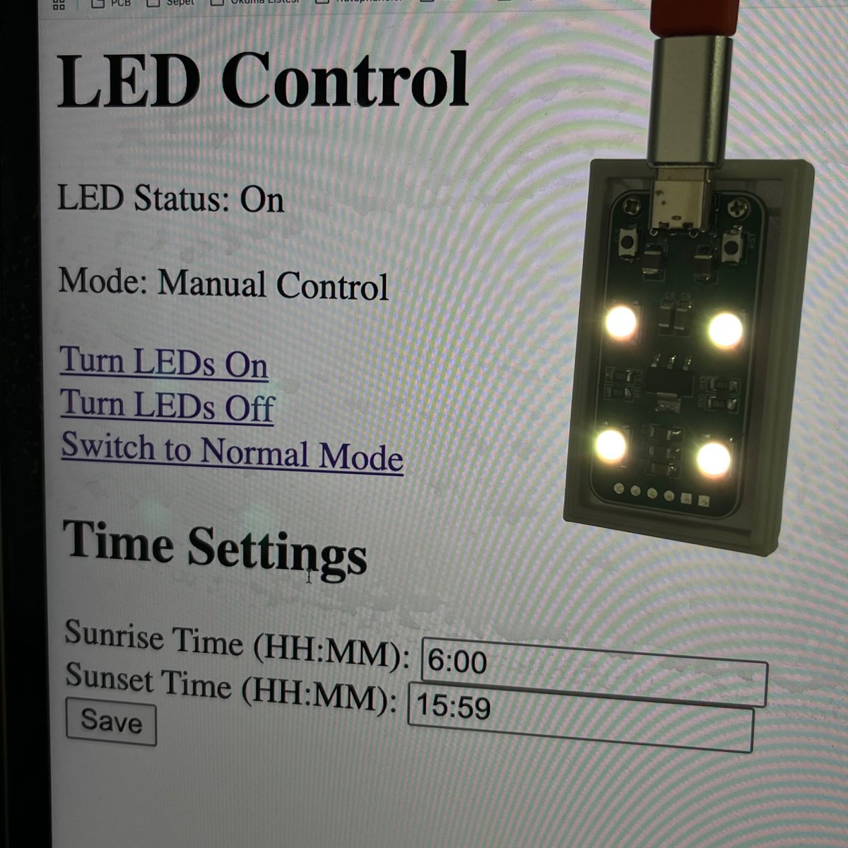 DogukanSahil's tweet image. 🌞 Günün saatine göre ışık rengi ve parlaklığı (4 led bağımsız) otomatik olarak ayarlanıyor.
#ESP8266 #IoT