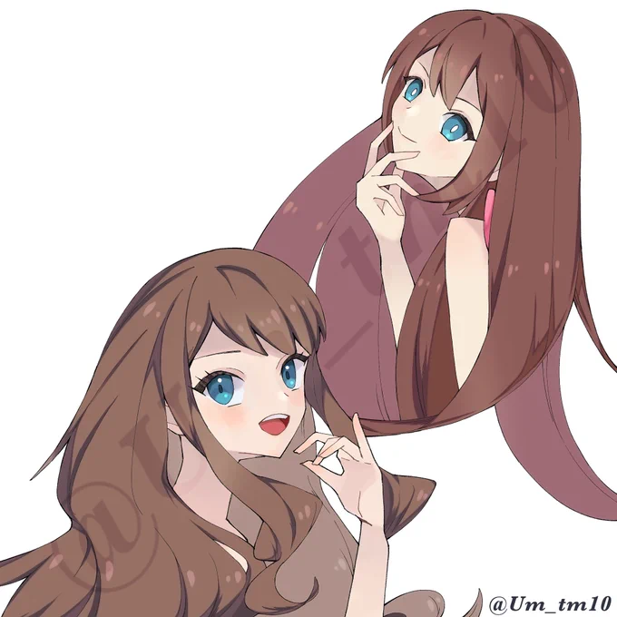 ※過去絵リメイク髪下ろしトウコとメイ 