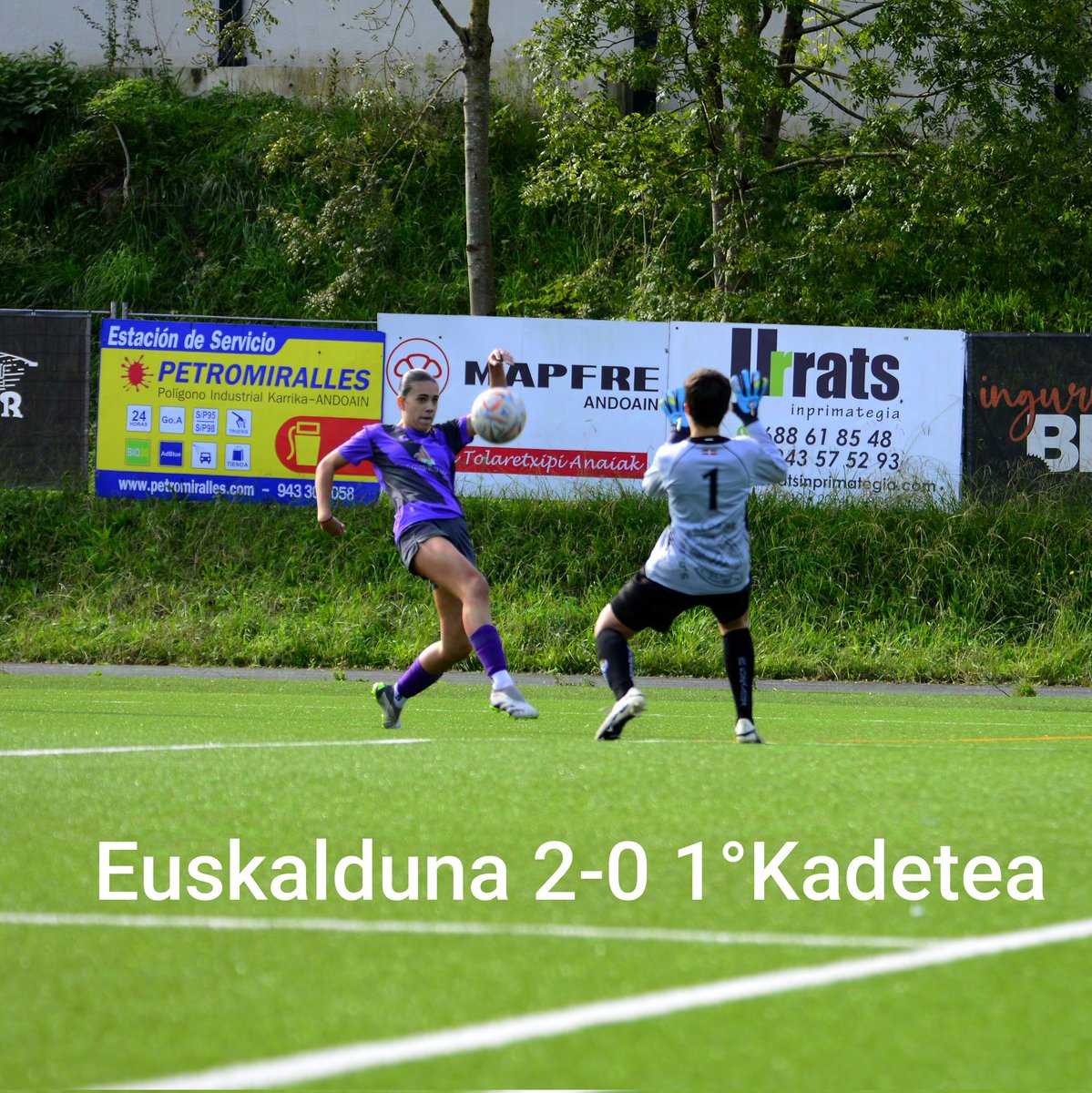 Sari gabeko oso partida ederra jokatu dute gaur lehen Kadetea baina <a href="/SDEuskalduna/">S.D. EUSKALDUNA</a> hobegoa izan da.