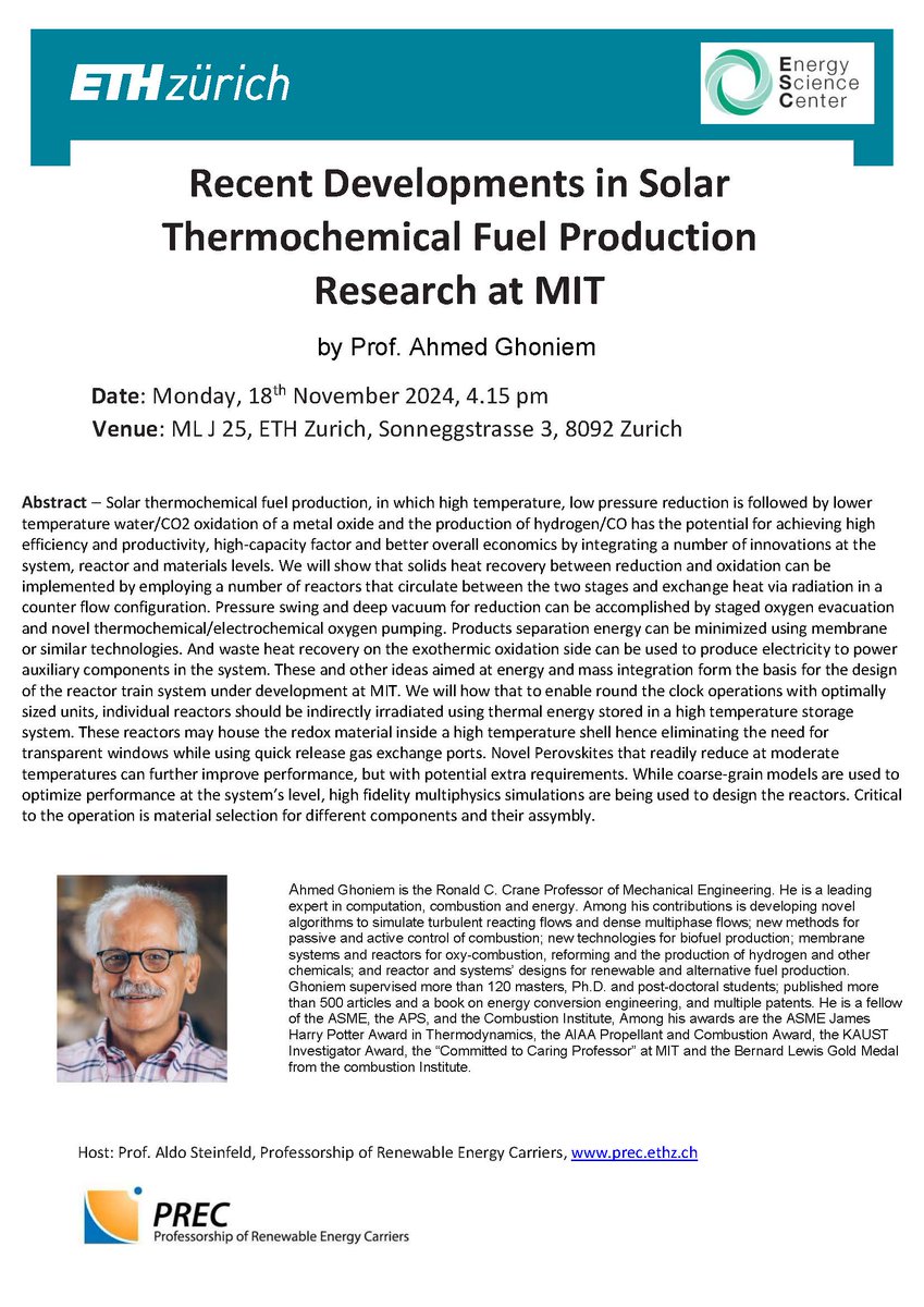 Invitation to an Energy Science Center's Seminar: