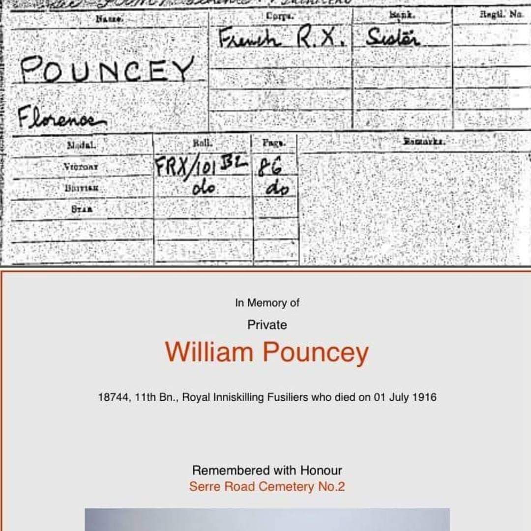 Remembering the ones that fought for us and those that nursed them. Private William Pouncey, Sister Florence Pouncey ❤️