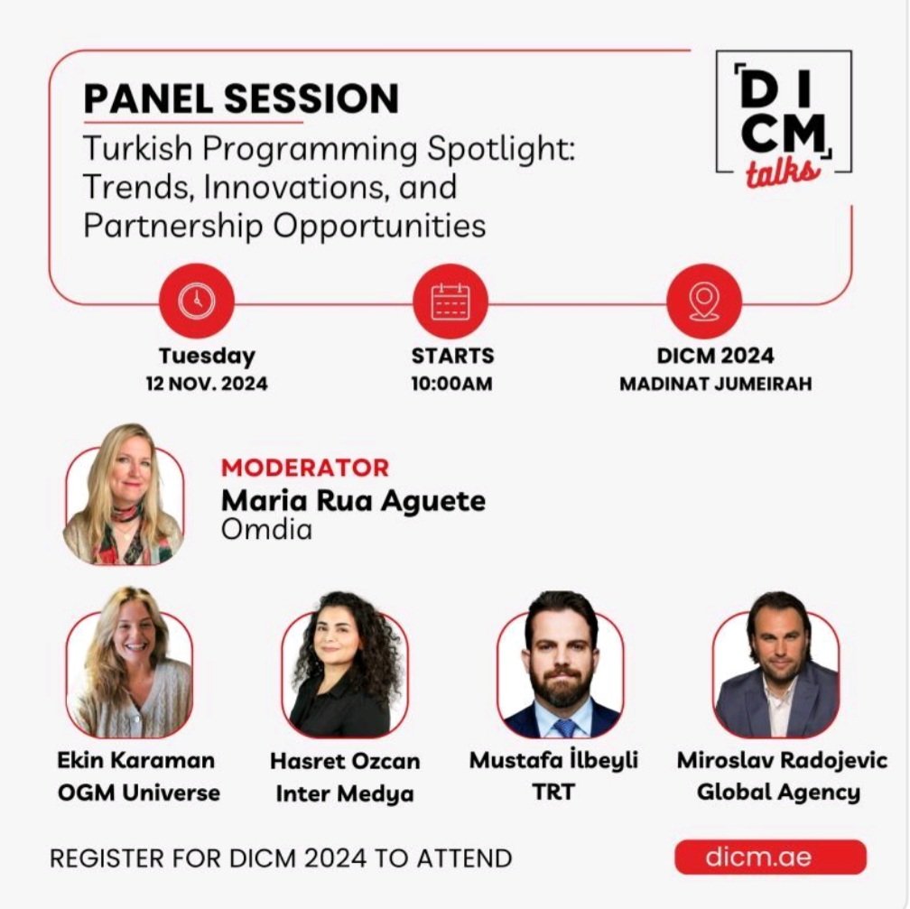 miskoradojevic's tweet photo. Excited to be speaking at #DICM in Dubai!
I'll be discussing Turkish programming, trends, co-production opportunities, and innovations. Let's explore the future of our industry together! #TurkishTV #Trends #CoProduction #Innovation #GlobalAgency #ContentThatCreatsBuzz https://t.co/XWxotFIh22
