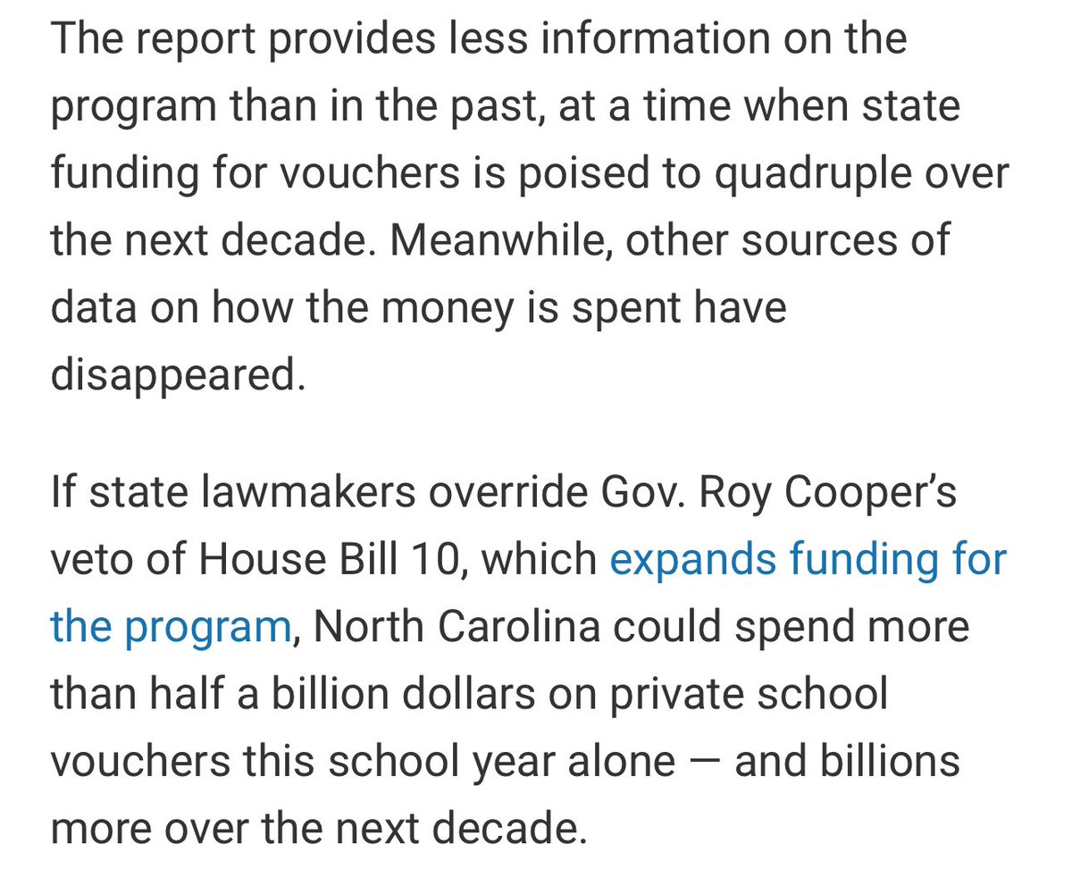 North Carolina’s school voucher program was already the least accountable in the nation.

Now lawmakers have made it even less transparent—just when they’re poised to quadruple its funding over the next decade.

Taxpayers deserve better fiscal responsibility from the #NCGA #ncpol
