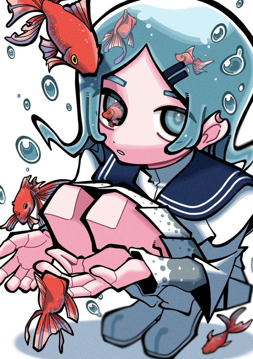 お友達のオリキャラを描かせてもらいました🫧