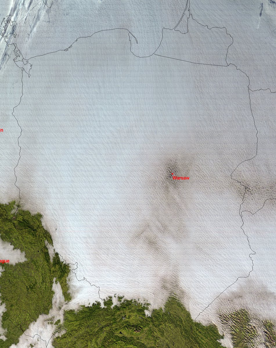 sq7ro's tweet photo. NOAA-21 VIIRS @ 12:05UTC X-band
Long west pass - Egypt----Iceland. Crop on Poland under thick cloud layer https://t.co/iN0t6MdM8x