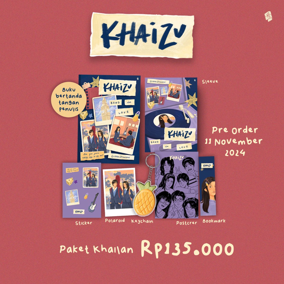 Bukune's tweet photo. READY TO ORDER‼️

Mulai besok, 11 November 2024 pukul 00.00 WIB, paket buku "Khaizu" karya @isel2nd sudah bisa kamu pesan di sini:

🛒 https://t.co/GldEZIETnu

Pasang alarm kamu dan jangan sampai ketinggalan! ⏰️
#Khaizu https://t.co/iFCYxAf2ly