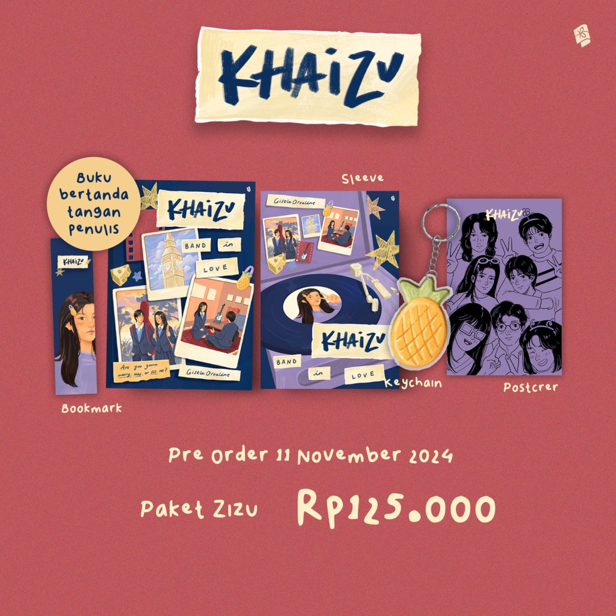 Bukune's tweet photo. READY TO ORDER‼️

Mulai besok, 11 November 2024 pukul 00.00 WIB, paket buku "Khaizu" karya @isel2nd sudah bisa kamu pesan di sini:

🛒 https://t.co/GldEZIETnu

Pasang alarm kamu dan jangan sampai ketinggalan! ⏰️
#Khaizu https://t.co/iFCYxAf2ly