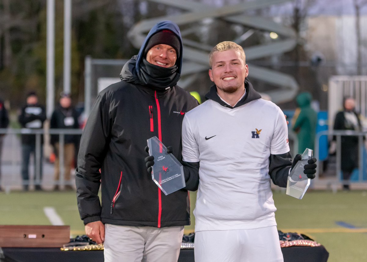 MVP Alert 🚨 

Congratulations to Franz Mella from the Humber Hawks, crowned MVP of the CCAA National Championship! Well-deserved, Franz! 👏⚽️