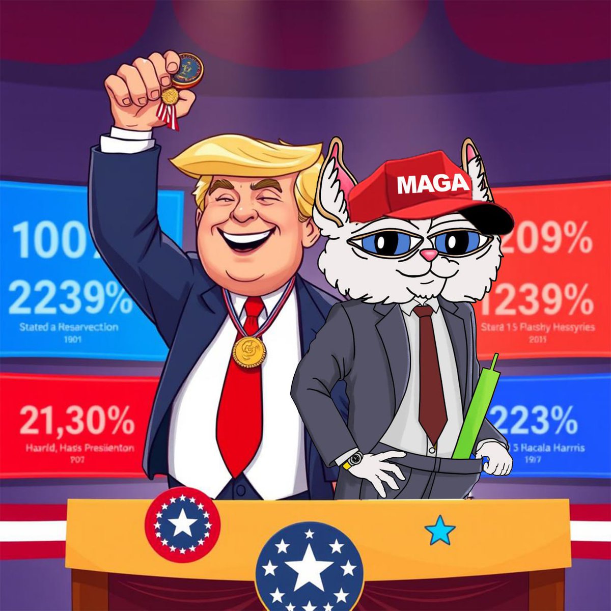 We Green candling with Mr Trump this Bull Run! Going to be the biggest Green Dildo you ever seen! #FEFE #HOPPY #WOLFSKULL #DRAGGY #WAT