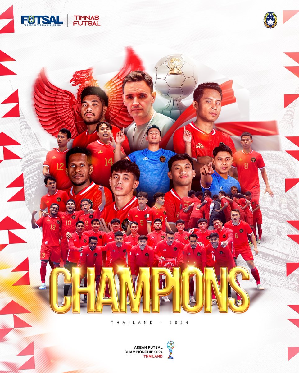 Penantian panjang akhirnya tuntas malam ini. #TimnasFutsal Indonesia juara.

Selamat!