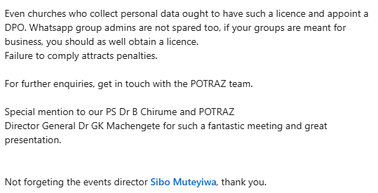 afrodrive's tweet photo. @cecil_nyasha @daddyhope @TateMavetera This is what she said in her LinkedIn Post https://t.co/yM6VAL3B9W