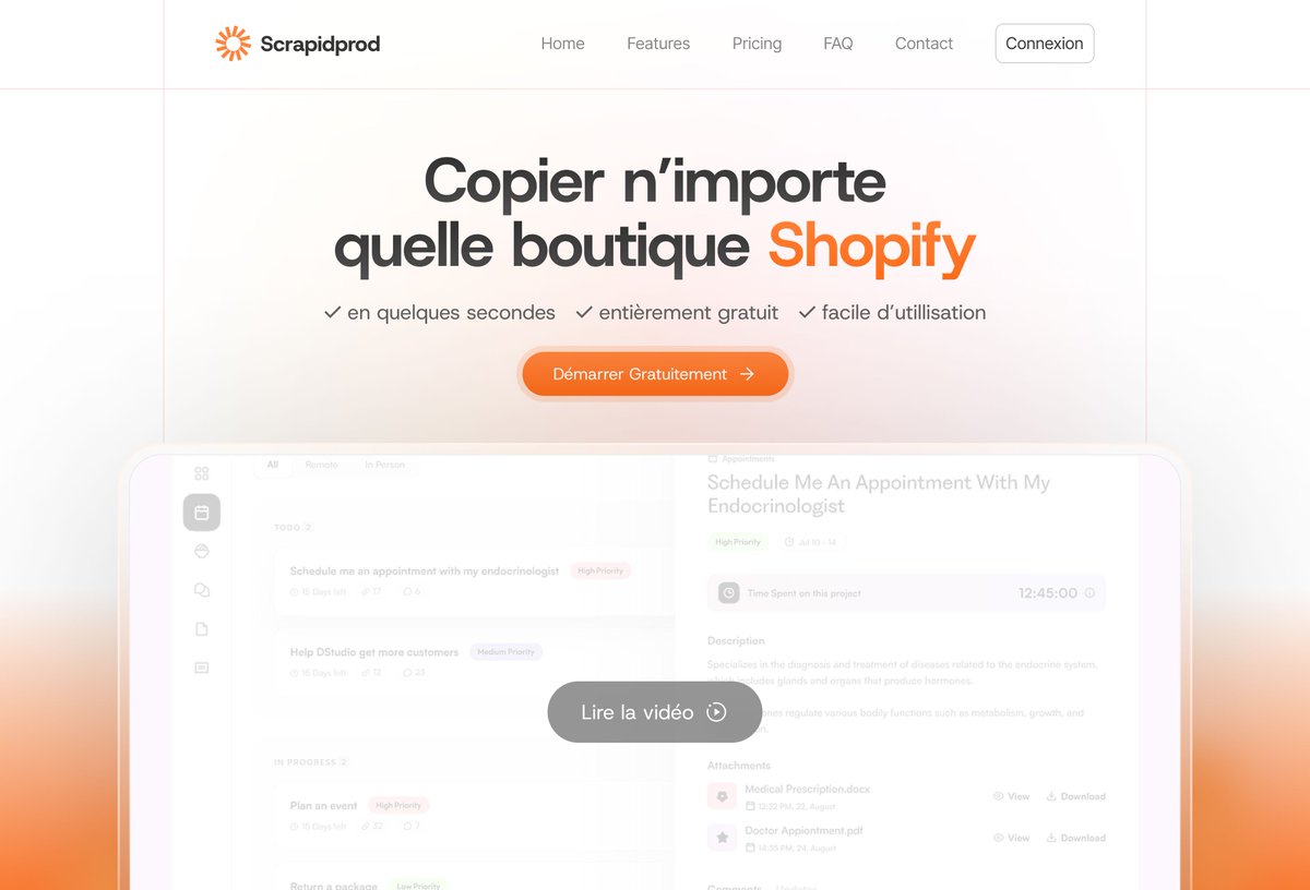 Romain (@romainnw) on Twitter photo DAILY REDESIGN #1
Et on commence avec Scrapiprod des aberrants @ecomLord_ & <a href="/grocervoweb/">grocervo</a> , un SaaS qui permet de copier rapidement n'importe quelle boutique Shopify
La LP manquait de détails concernant l'outil lui-même ainsi que de personnalité d'un point de vue visuel DAILY REDESIGN #1
Et on commence avec Scrapiprod des aberrants @ecomLord_ & <a href="/grocervoweb/">grocervo</a> , un SaaS qui permet de copier rapidement n'importe quelle boutique Shopify
La LP manquait de détails concernant l'outil lui-même ainsi que de personnalité d'un point de vue visuel