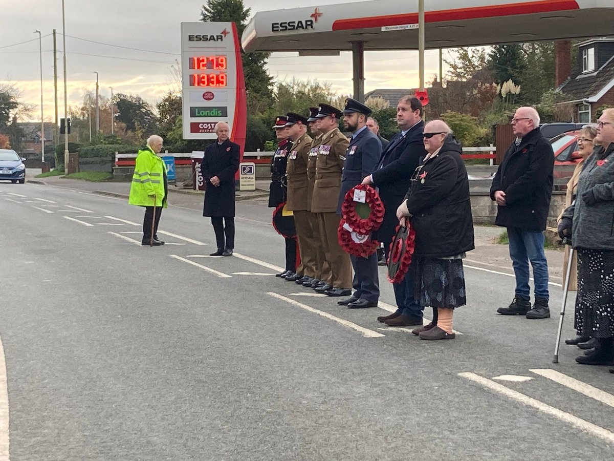cllr_potter's tweet image. Great Ness Parish Council asked me to lay a wreath on behalf of @JBuckleyLabour today at the Nesscliffe war memorial alongside representatives of our armed forces who are based in the parish and the representative of @ShropLieut another huge turnout from the community.