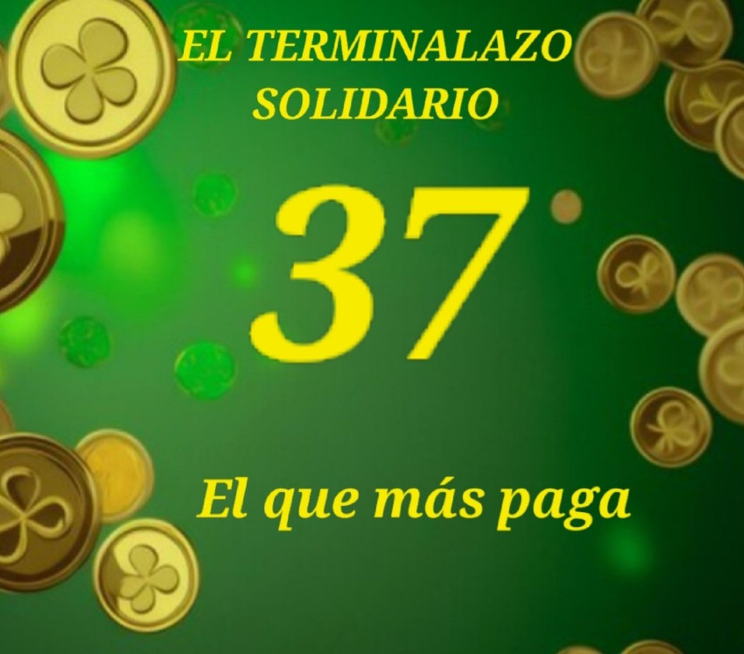 EL TERMINALAZO SOLIDARIO      
SORTEO #44615
10/11/2024
6:00       
TERMINAL GANADOR (37)