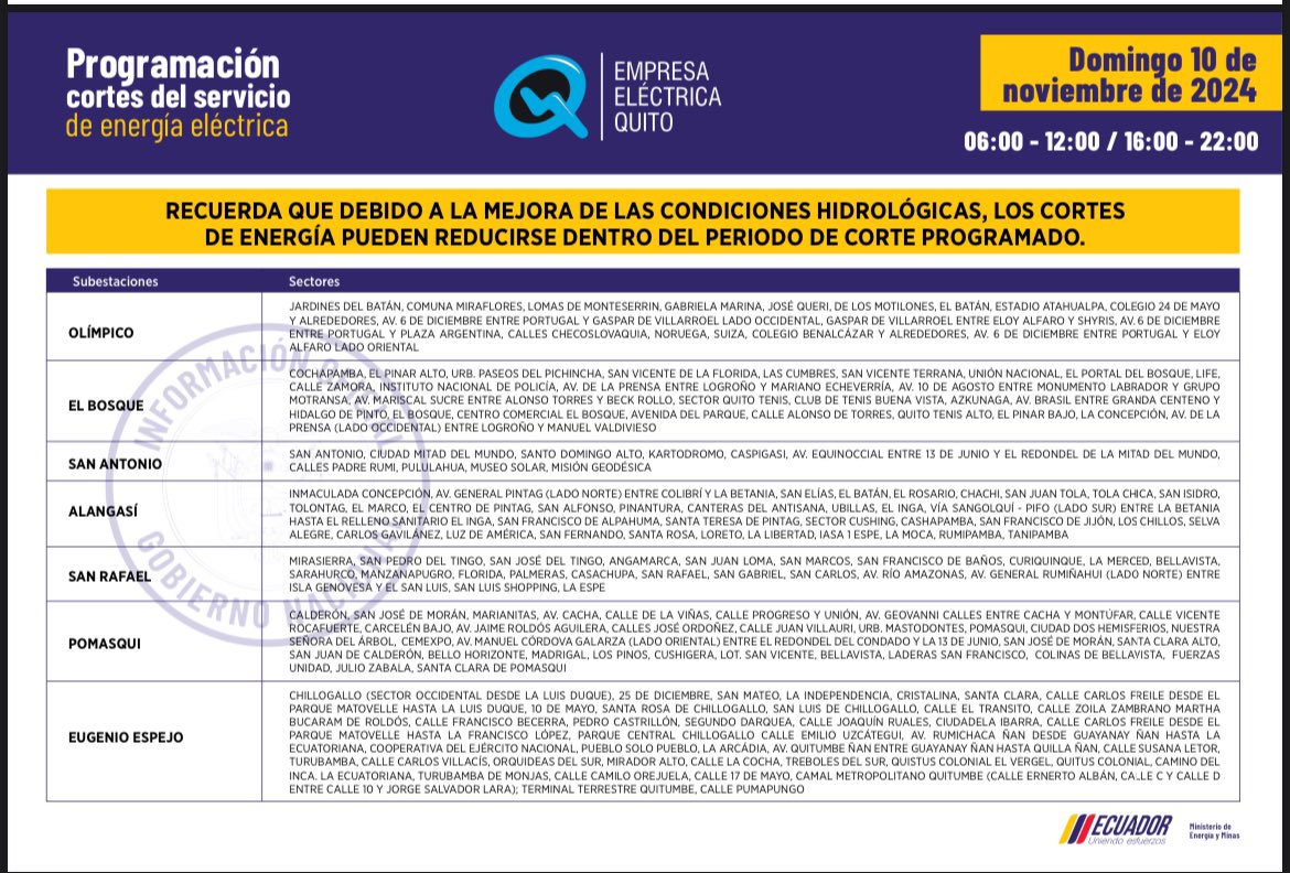 IvePerez's tweet photo. @ElectricaQuito Publican un horario ayer y otro a las 4am en su página web y ninguno cumplen… Se fue la luz a las 8:00 ahora la pregunta, a qué hora volverá? Que horario estará para este bloque?? https://t.co/1fsHIvkB0c