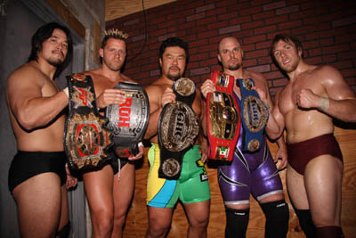 Great Wrestling Champions <a href="/McGuinnessNigel/">Nigel Mcguinness</a> <a href="/ScrapDaddyAP/">Adam Pearce</a> <a href="/bryandanielson/">Bryan Danielson</a> Who are the other Wrestler's in this photo ?