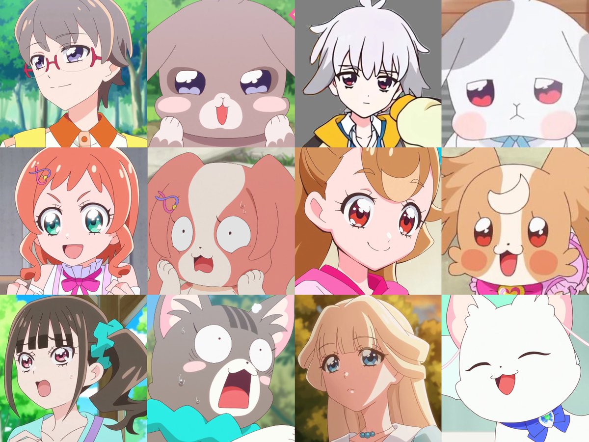 Goodnight from the Wonderful Precure as animals and humans