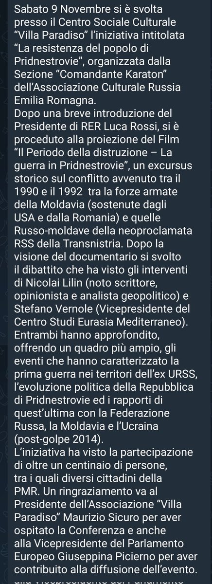 Alla fine è successo. 

A Bologna, in silenzio assoluto, si è tenuto l'evento di propaganda russa in una struttura comunale.

Il latitante Lilin ha parlato mentre sventolava la bandiera russa e veniva proiettato un film propagandistico sulla Moldova. La vergogna non ha fine.