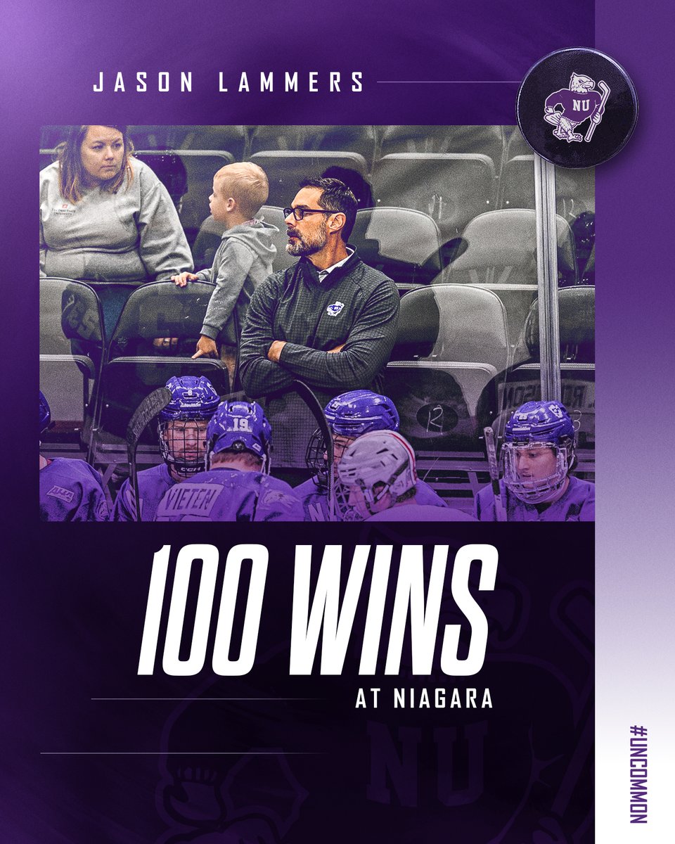 💯

With yesterday's win over Army, <a href="/CoachLammers/">Jason Lammers</a> has 100 wins as the head coach of the Purple and White‼️

#Uncommon