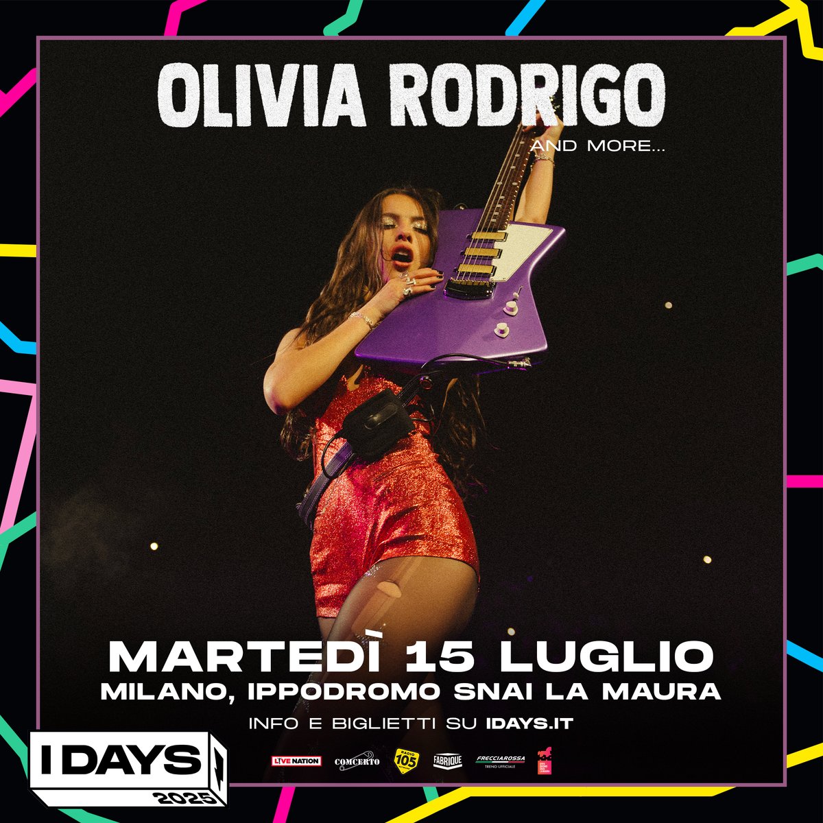I-Days Milano Coca-Cola (@idaysmilano) on Twitter photo #OliviaRodrigo porterร  le sue hit piรน famose agli I-Days Milano ๐ธ
15 luglio 2025 โข Ippodromo SNAI La Maura
๐ Prevendita per gli iscritti all'App di I-Days dalle 10 del 13/11; per prevendita My Live Nation e Comcerto Family e vendita generale vai su idays.it #OliviaRodrigo porterร  le sue hit piรน famose agli I-Days Milano ๐ธ
15 luglio 2025 โข Ippodromo SNAI La Maura
๐ Prevendita per gli iscritti all'App di I-Days dalle 10 del 13/11; per prevendita My Live Nation e Comcerto Family e vendita generale vai su idays.it