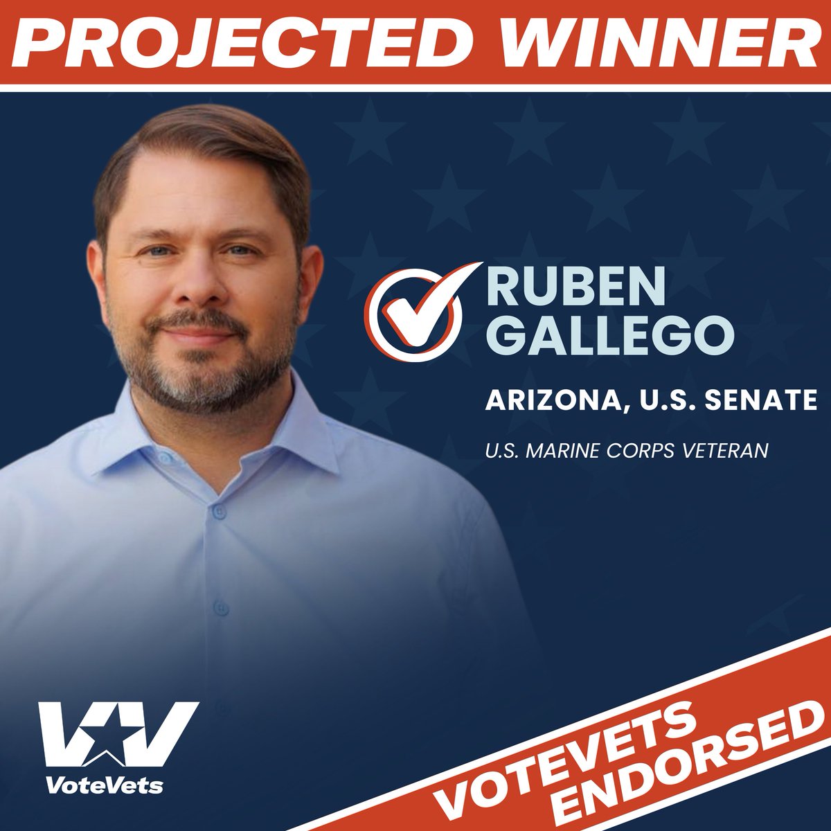 votevets's tweet image. Congratulations @RubenGallego! #AZsen 🇺🇸