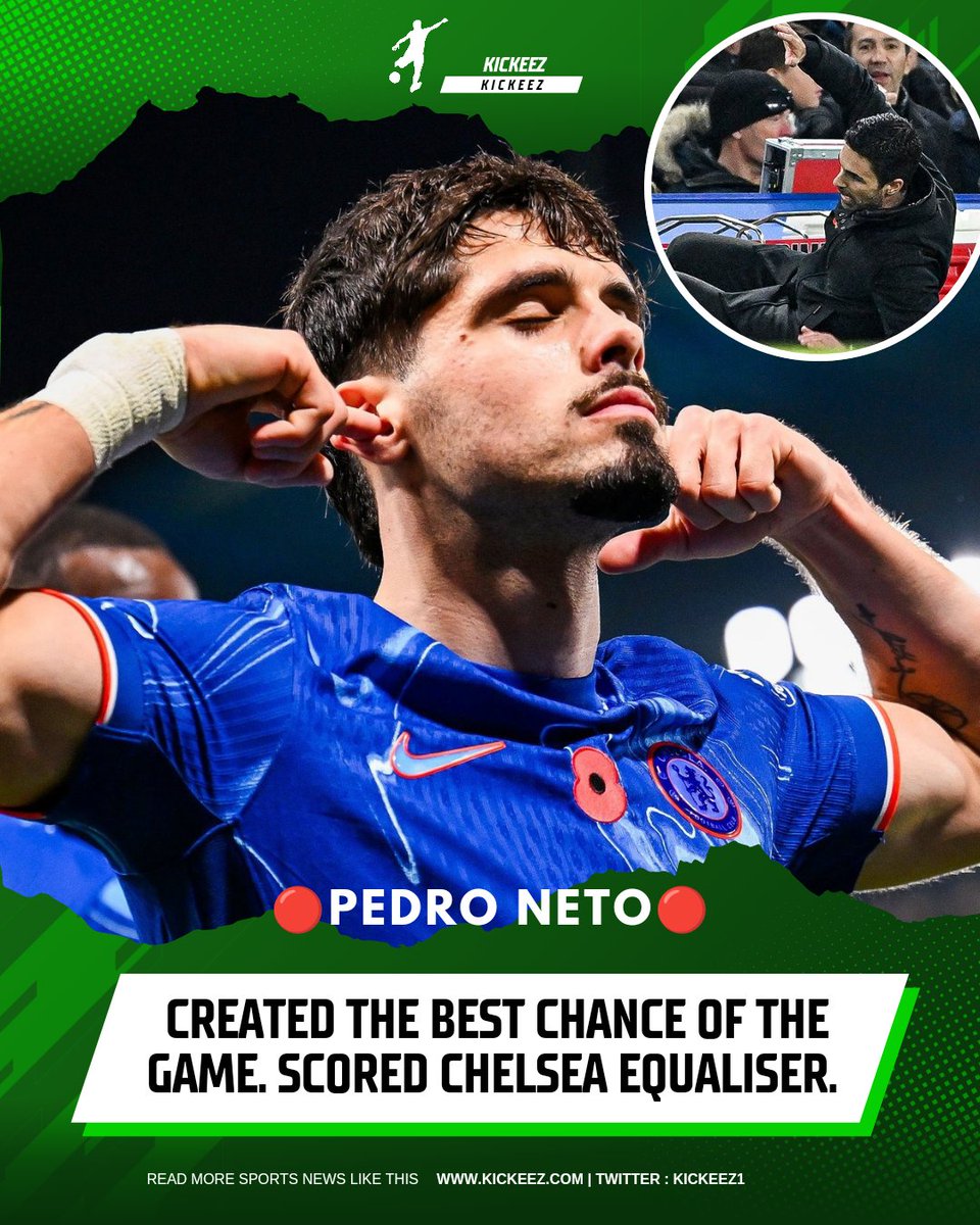 KickeeZ1's tweet photo. 🟥PEDRO NETO🟥
Created the best chance of the game. Scored Chelsea equaliser. 
#arsenal #pedroneto https://t.co/veARnkjgFU