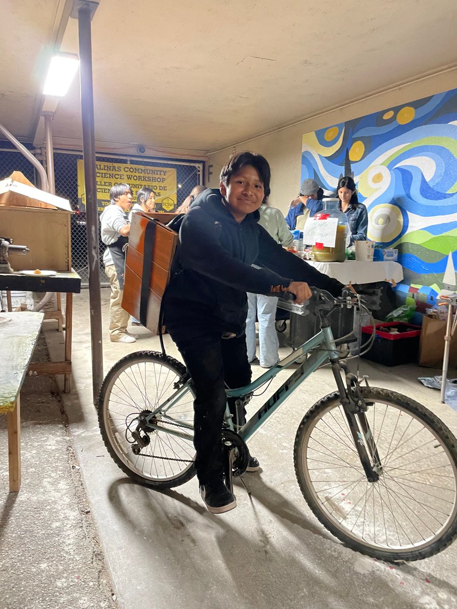 CSWSalinas's tweet photo. Luciano and his able 4-legged assistant at the Rancho Cielo's bike facility set us up with another load of fine fixer-upper bikes plus parts for the kids in our programs.  They're going like hotcakes!  Thanks Rancho Cielo!!
#toolsinyourhands
#ranchocielo https://t.co/VCjHAg6NBs