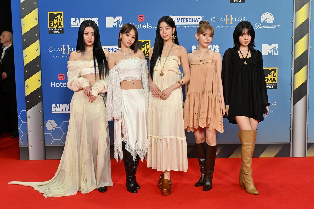 MTV's tweet photo. No better way to spend Eunchae's 18th birthday than @le_sserafim GIRLING together at the #MTVEMAs 🥳 https://t.co/HYPCDjS1zg