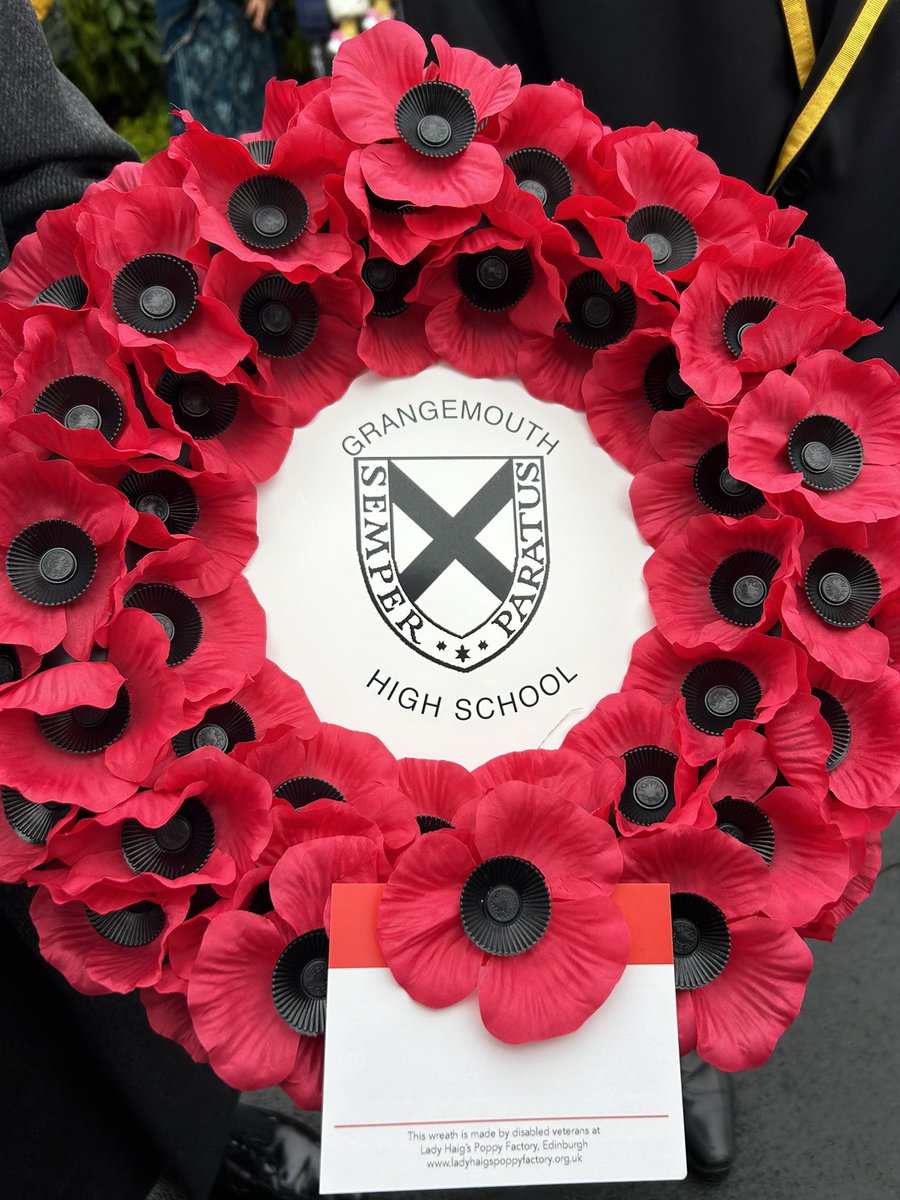 Thank you to <a href="/GHScaptains24/">GHS Captains</a> who represented <a href="/GrangemouthHS/">Grangemouth HS</a> at the Remembrance Service in Grangemouth, today. They spoke beautifully and respectfully at the church service and laid a poppy wreath at the cenotaph. 
We will remember them ❤️