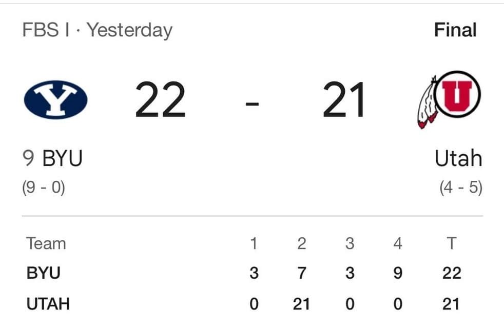 Phill Jenkins (@philljenkins) on Twitter photo Don't judge or summarise a game by a quarter or flag.
<a href="/BYUfootball/">BYU FOOTBALL</a> is smiling this year. <a href="/JacobCHatch/">Jake Hatch (Yawk)</a> . <a href="/Utah_Football/">Utah Football</a> is yelling excuses with only themselves to blame. Don't judge or summarise a game by a quarter or flag.
<a href="/BYUfootball/">BYU FOOTBALL</a> is smiling this year. <a href="/JacobCHatch/">Jake Hatch (Yawk)</a> . <a href="/Utah_Football/">Utah Football</a> is yelling excuses with only themselves to blame.
