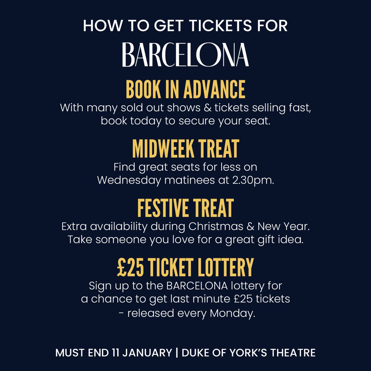 Looking for Barcelona tickets?👀

Must end 11 January. 

🎟️ barcelonatheplay.com