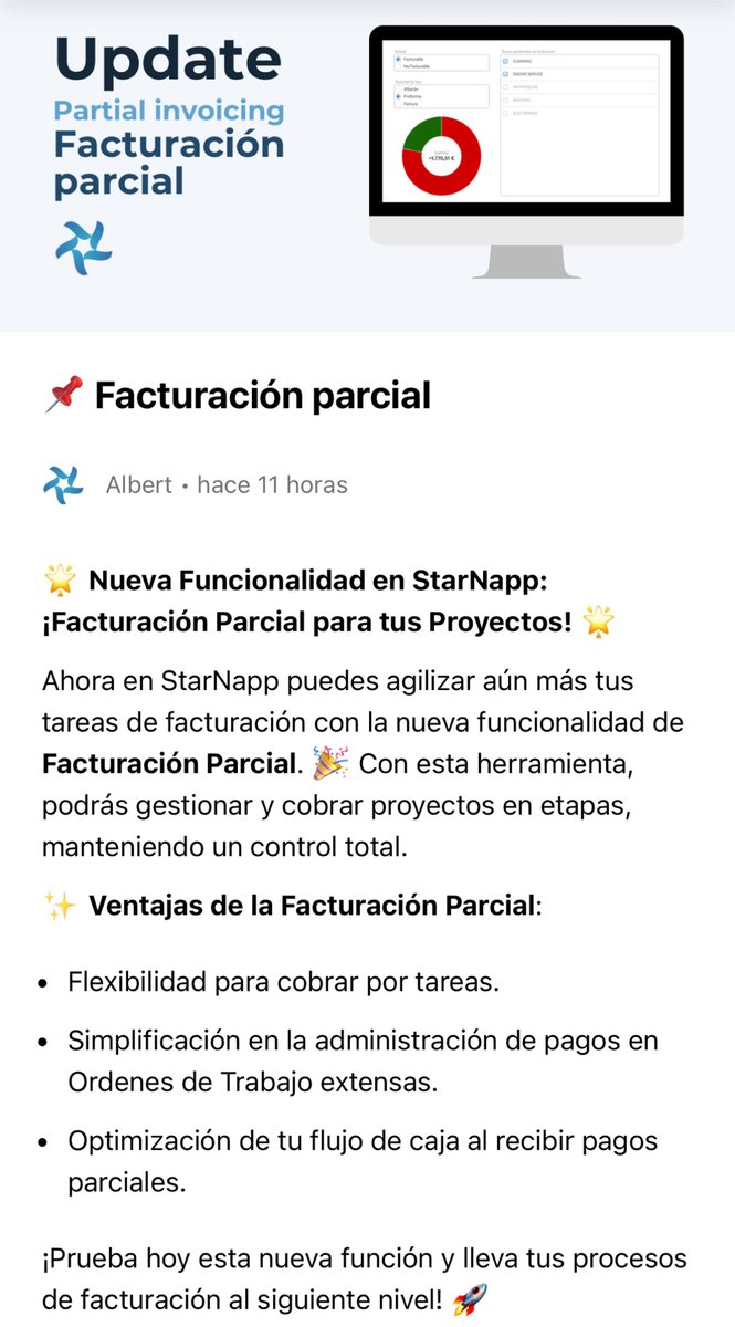 starnapp's tweet photo. Nueva update para poder efectuar Facturacion parcial #gestion #nautica #management #eficiencia #marine https://t.co/XnJTrOqTPf