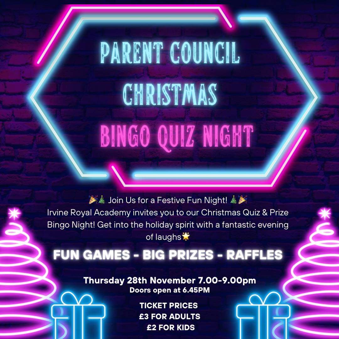 Our next school fundraiser, some fabulous prizes up for grabs! <a href="/IrvineRoyalAcad/">Irvine Royal Academy</a>