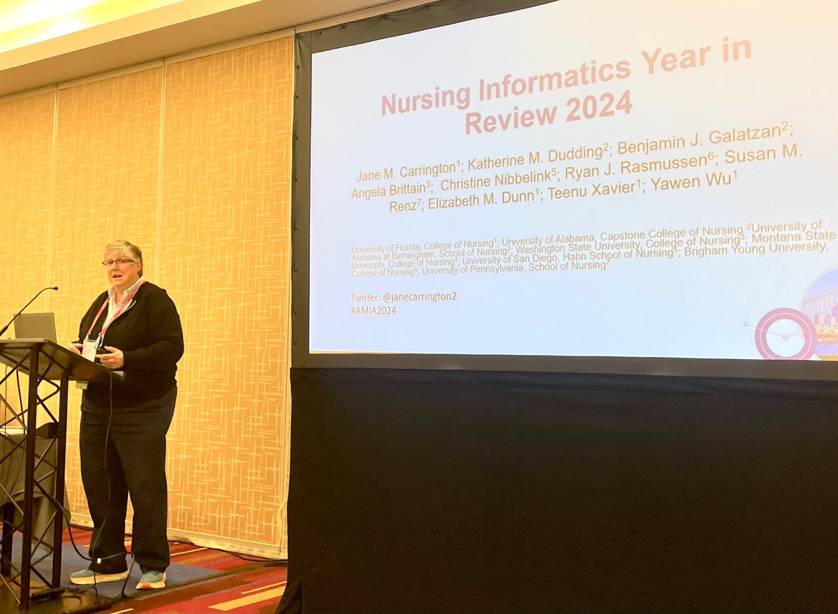 Carolyn Sun, PhD (@sun_phd) on Twitter photo And now the 13th annual Year in Review by the eminent <a href="/JaneCarrington2/">Dr. Gijane</a>. Appreciate the hard work that goes into it by the team. <a href="/amianiwg/">AMIA Nursing Informatics Working Group (NIWG)</a> <a href="/AMIAinformatics/">AMIA</a> #AMIA2024 And now the 13th annual Year in Review by the eminent <a href="/JaneCarrington2/">Dr. Gijane</a>. Appreciate the hard work that goes into it by the team. <a href="/amianiwg/">AMIA Nursing Informatics Working Group (NIWG)</a> <a href="/AMIAinformatics/">AMIA</a> #AMIA2024