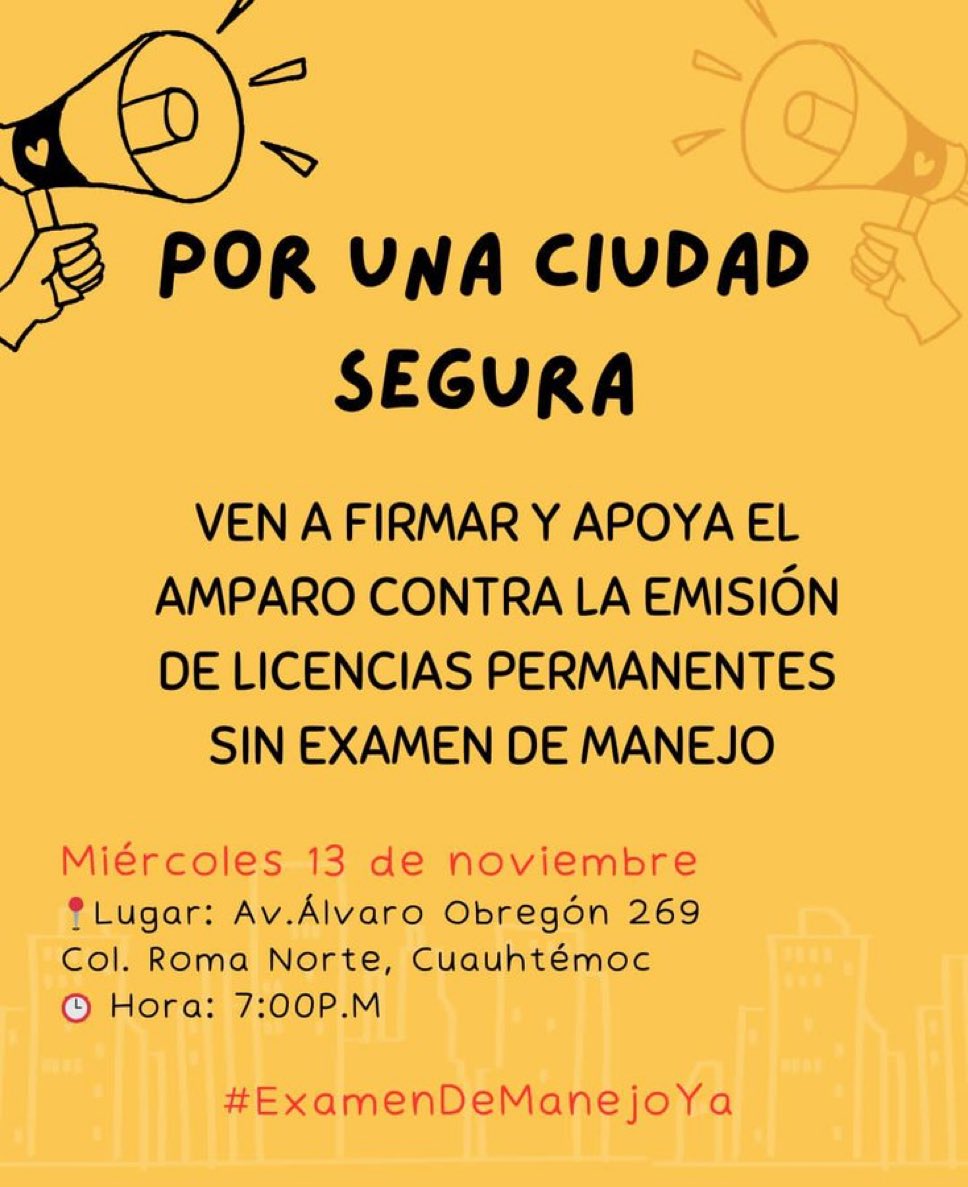 Atención bandita, quejarse sin accionarse, es casi peor que no quejarse.

Así que aquí nos vemos, quieren licencia permanente, hagan examen, y demuestren, que mínimo saben a pirámide de movilidad! 

RT 🙏🏼🙏🏼🙏🏼