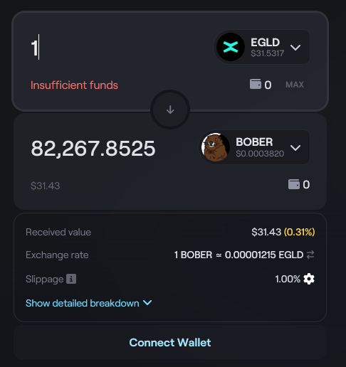 QTrucs's tweet photo. $BOBER is pumping on @MultiversX  blockchain. 🚀

I tested xexchange and @JEXchangeDefi and you can see the difference... 👀
Jex give you better price #JEXTO1 https://t.co/kOkJIeVH9L