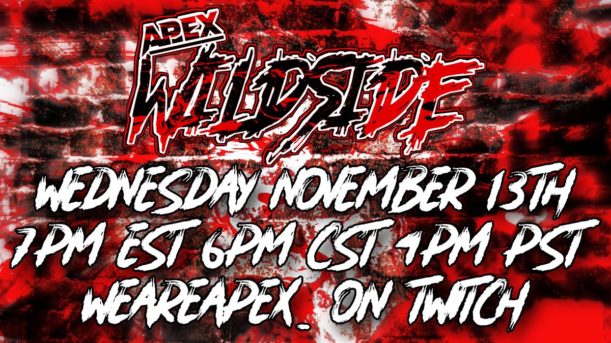 APEXonTwitch's tweet photo. The full card for Wildside has already been announced, so here's just some straight-up promotion!

#APEXWildside

11.13.24

7PM EST - 6PM CST - 4PM PST

https://t.co/ZiZL0YW2TY https://t.co/Di12GyXTEb