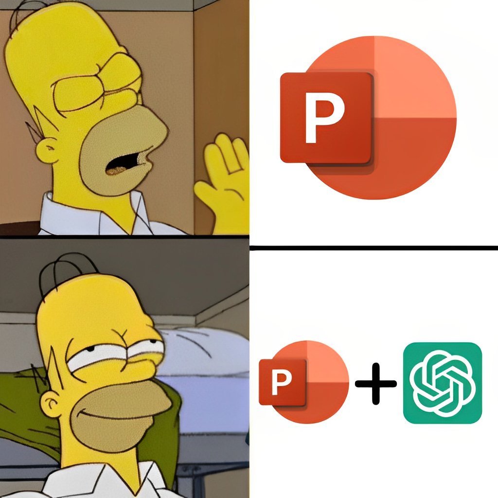 PowerPoint es demasiado limitado...

¡ChatGPT puede hacer presentaciones 10 veces mejores!

Aquí te explico cómo hacer presentaciones en pocos minutos con ChatGPT 🧵 :