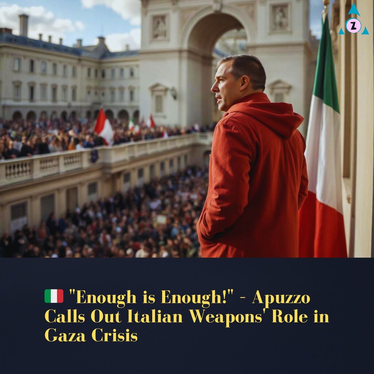 TheAgeOfGenZ's tweet photo. Apuzzo raised his voice against Italy’s involvement: 'Italian weapons are used for the genocide in Gaza. Over 35,000 deaths… enough is enough!'
#GazaCrisis #Italy #HumanRights #Apuzzo #StopTheViolence #MiddleEastConflict https://t.co/VLT9tffbJJ